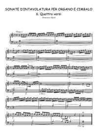 Sonate d'Intavolatura per Organo e Cimbalo 6. Quattro versi - Domenico Zipoli